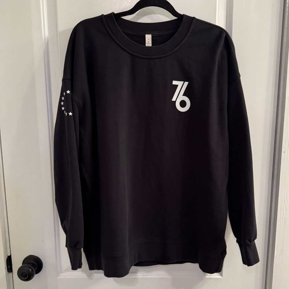 Lululemon x NBA Philadephia 76ers Logo Perfectly Oversized Crew Black White